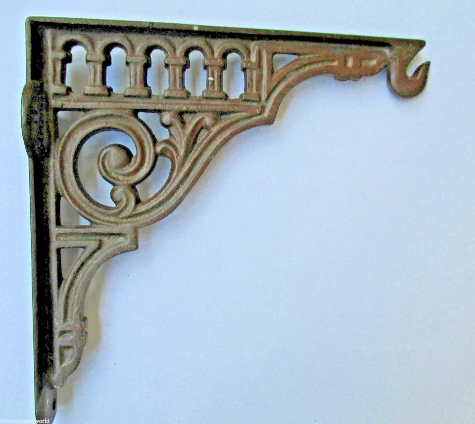 Antique Cast Iron Book Stand Vintage Scroll Shelf Bracket – Cast Iron, Antique Finish, For Shelves, Sink Or Toilet Cistern Vintage Scroll Brackets - Foto 6