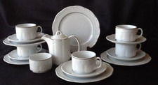 Rosenthal Classic Rose Monbijou brauner Rand Hotelgeschirr Kaffeeservice 19Teile