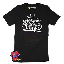 90's Hip Hop Junkie T-Shirt Men's Urban Street Graffiti Tag Black T-Shirts Tee