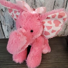 Animal Alley Pink Elephant Plush Doll Heart Ears Floppy Satin Feet Bow Toys R Us