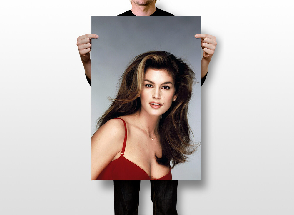 Cindy Crawford 80s 90s Vintage Actor Model Wall Art Home Decor