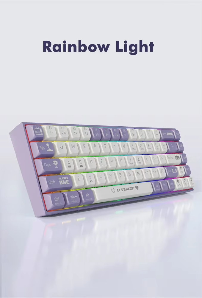 68-Key Compact Mechanical Keyboard with Red Switches – Stunning Purple Design at Amazing Value