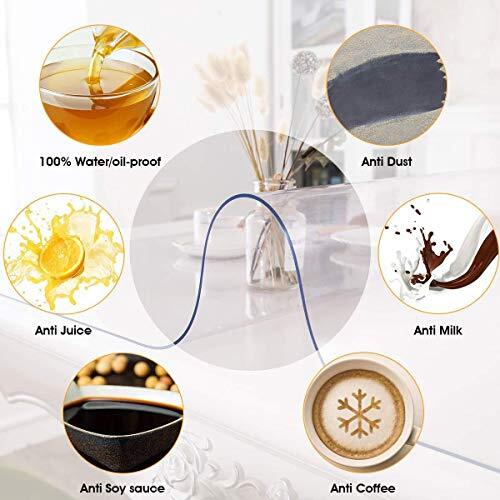  2mm Thick Clear Table Cover Protector, Clear Table 40 x 59 Inch Clear 2mm