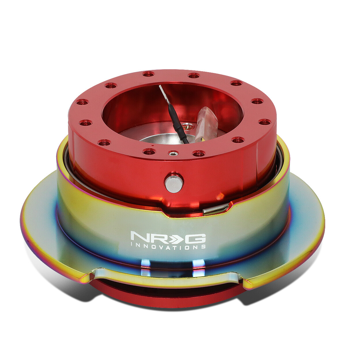 Adaptador de liberación rápida de volante de aluminio NRG Gen 2.5 anillo rojo/neo cromo