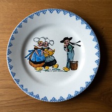 Assiette ancienne faience blanche Choisy enfants Breton 18,8cm