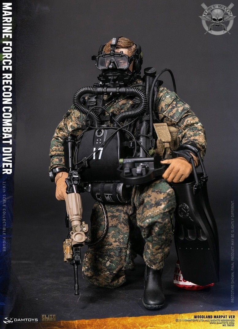 1/6 DAMTOYS 78055 USMC Marine Recon Combat Diver Woodland MARPAT