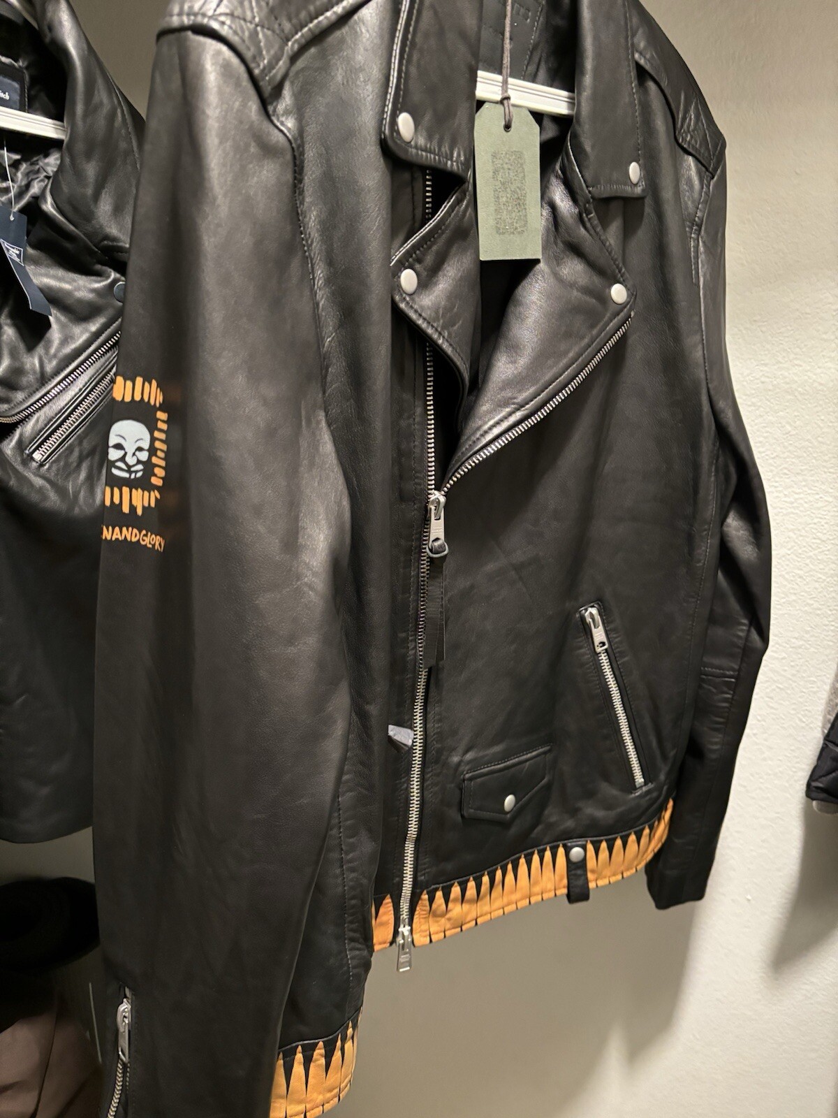 all saints One Of Kind Biker leather jacket xl image 3