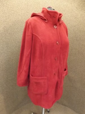 Red Ochre NEW Cozy No Pill Fleece Detach Hood Jacket Coat Womens 20W Super Comfy