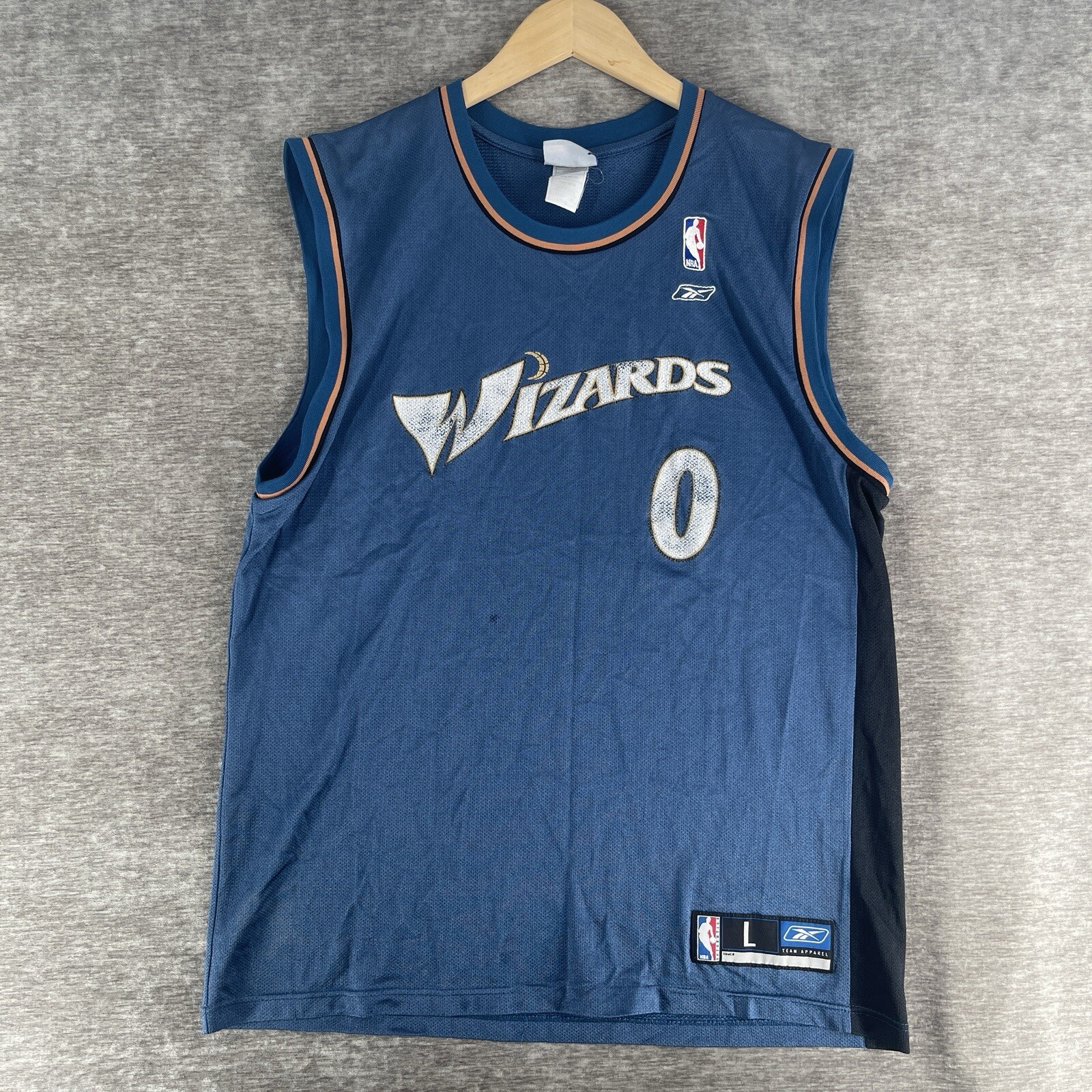 Vintage Reebok NBA Washington Wizards #0 Gilbert Arenas Jersey Blue Men’s Large