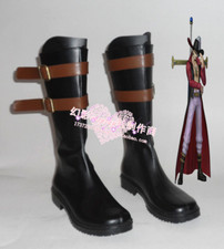 Dracule Mihawk Nero Halloween Lungo Cosplay Scarpe Stivali /