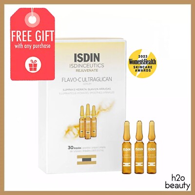 ISDIN Flavo-C Ultraglican Serum Ampoules - 30 X 2ml *New In Box*