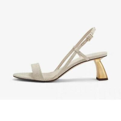Charles and Keith beige gold statement heel sandals size
