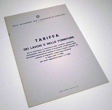 ENTE AUTONOMO PER L'ACQUEDOTTO PUGLIESE TARIFFA LAVORI E FORNITURE 1984 L0482S9 