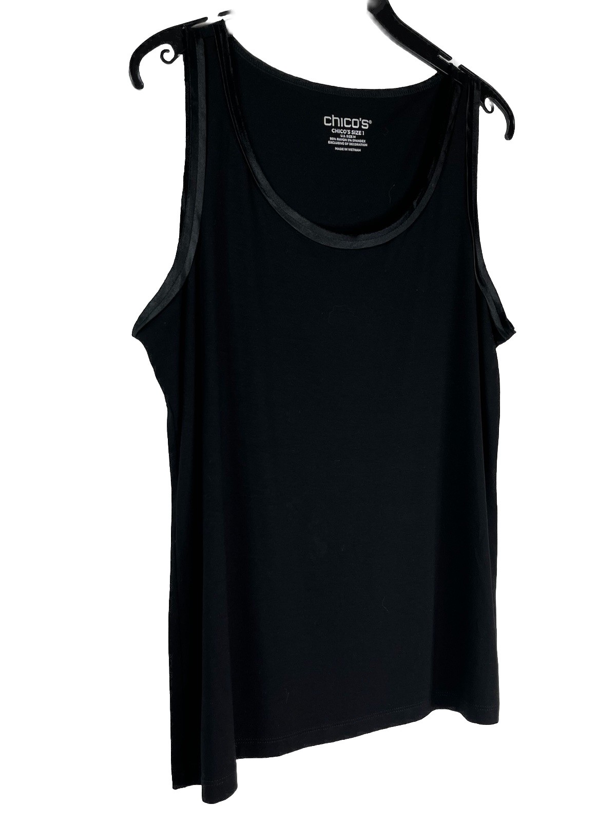 Chicos Solid Grey Trim Tank Shell Layering Sleeve… - image 1