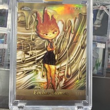 Marketplace image: 2025 Topps Chrome Disney Pixar Ember Lumen Dipped In Gold 1/1 🔥🔥🔥 Super Rare