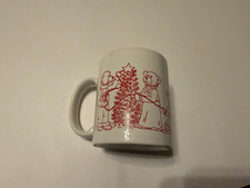 lot of 2 "Have a Beary Merry Christmas" mugs made in usa-red-green