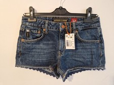 Superdry Vintage Denim Hot  Shorts Size 8 Blue Bnwt Summer