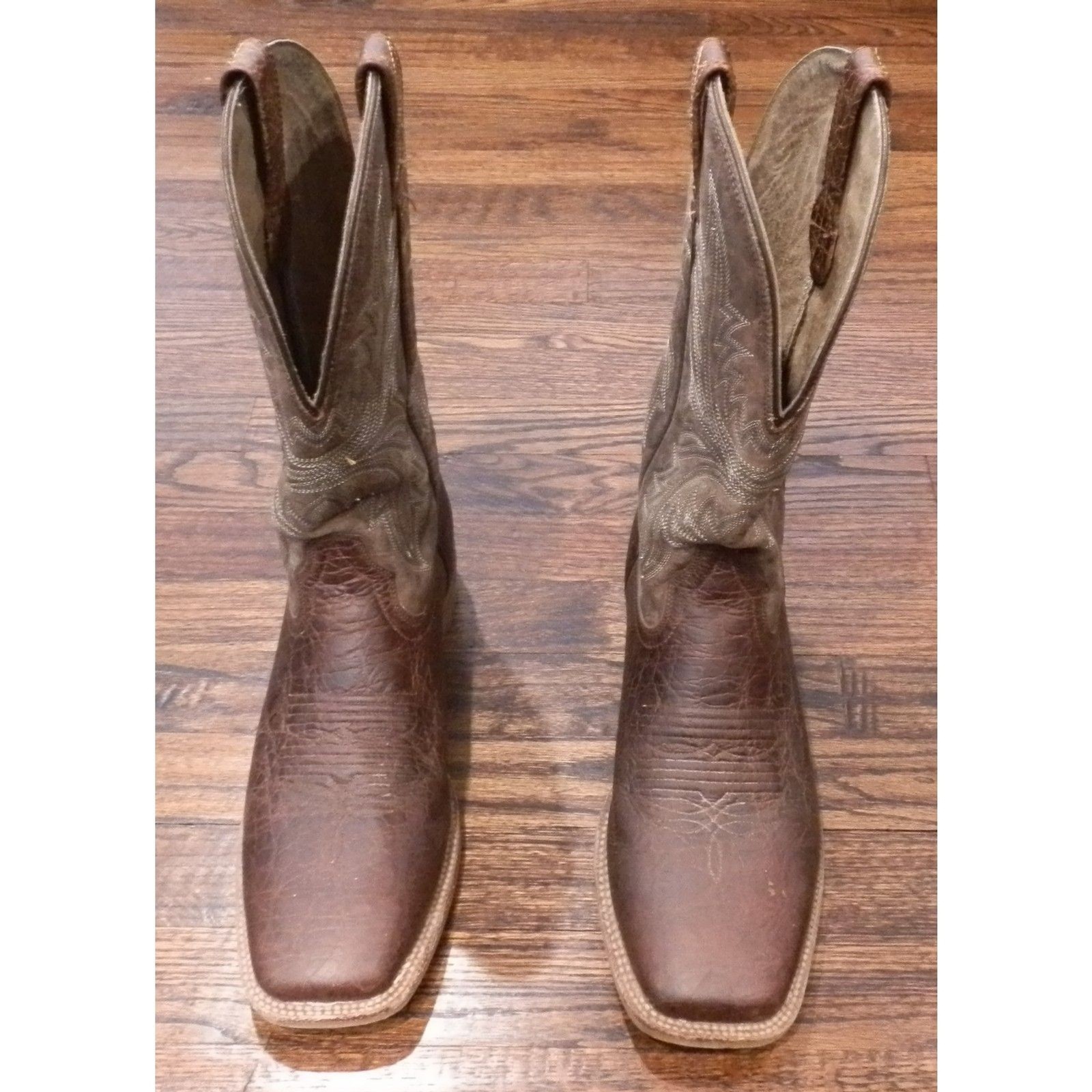 Ariat Mens Brown Leather Western Cowboy Boots Square Toe Size 11.5B