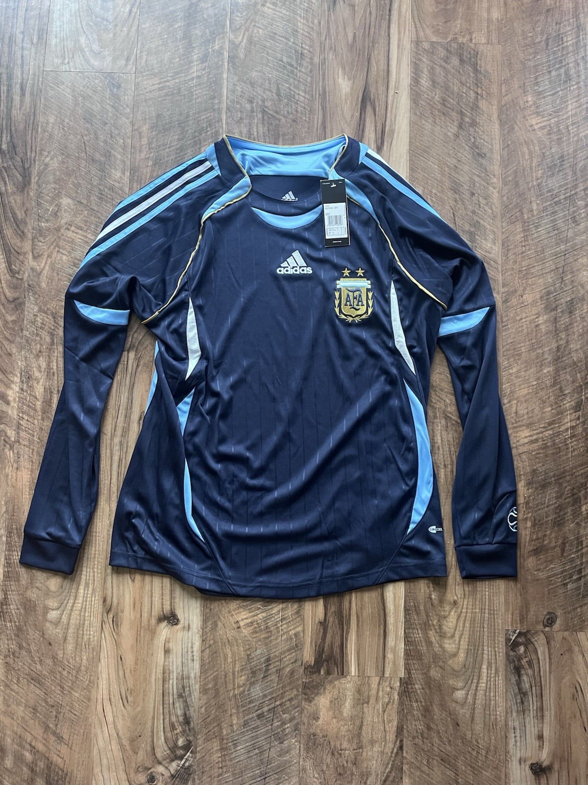 Camiseta de visitante Argentina 2006 vintage manga larga talla mediana M