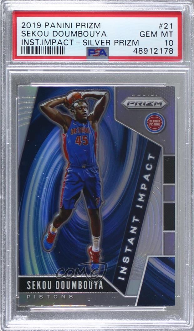 2019-20 Panini Prizm Instant Impact Silver Sekou Doumbouya #21 PSA 10 GEM MT 0l2