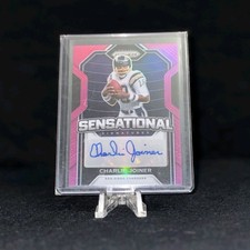 2020 Panini Prizm Charlie Joiner Pink Prizm Autographed Card #32 Chargers