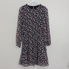 Banana Republic Dress Large Floral Blue Dress Fit And Flare