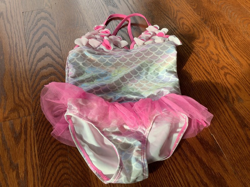 Floatimini Girls Swim Suit One Piece Flowers Size 6X Gently Used