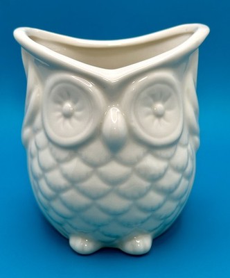 White Owl Porcelain Planter Pot   4'' Cute Animal Shaped Succulent Flower Pot