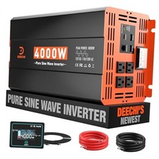 4000 Watt Pure Sine Wave Inverter 12V DC to 110V/120V AC Converter for 4000W-1