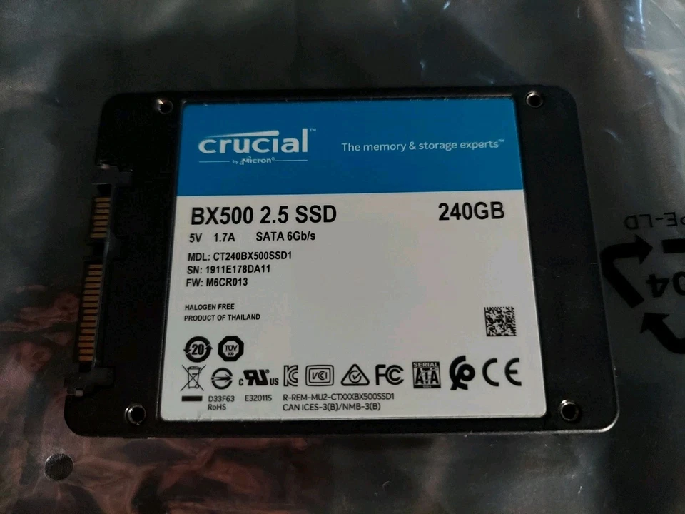 Bulk Lot Qty 5 Fully Tested Crucial BX500 240GB 2.5" SATA SSD Solid State Drive - Image 3 of 3
