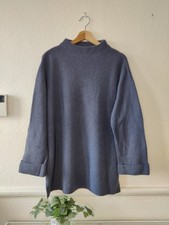 Massimo Dutti women's Cashmere Wool violet-blue mock neck jumper sweater Size M