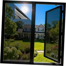 One Way Privacy Window Film See Out Not in, 15.7 Inch x 16.4 Feet Black-silver