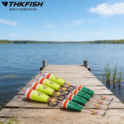 THKFISH Popping Cork Fishing Floats Bobbers Rig Weighted Saltwater Trout 4PCS US