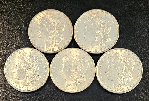 New ListingGorgeous Set of 5 Different 1885-1904 Morgan Silver Dollars, BU Collector Lot