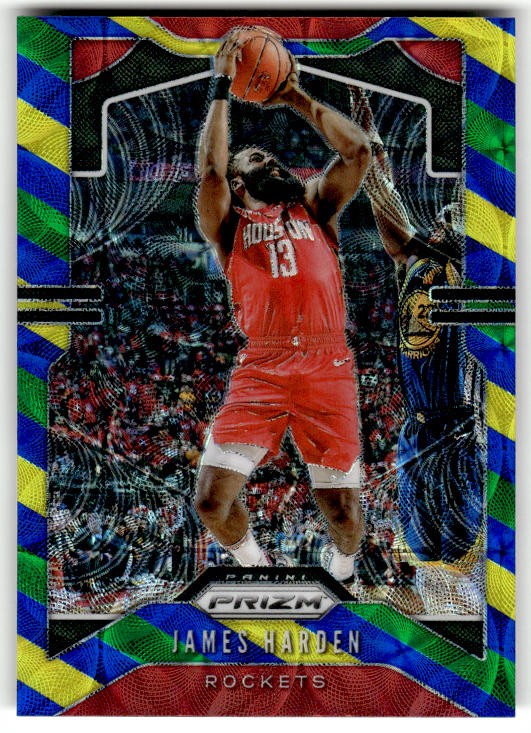 2019-20 Prizm Choice Blue Yellow and Green James Harden #107 Rockets