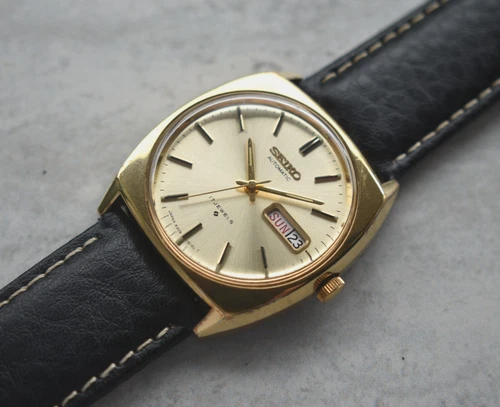 May 1978 Vintage Seiko Men's Watch Automatic Gold 6309 Leather Rare Day Date