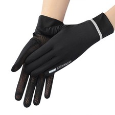 Women Summer UPF 50 UV Sun Protection Gloves 2 Fingers Flip Mesh Cooling Bre...