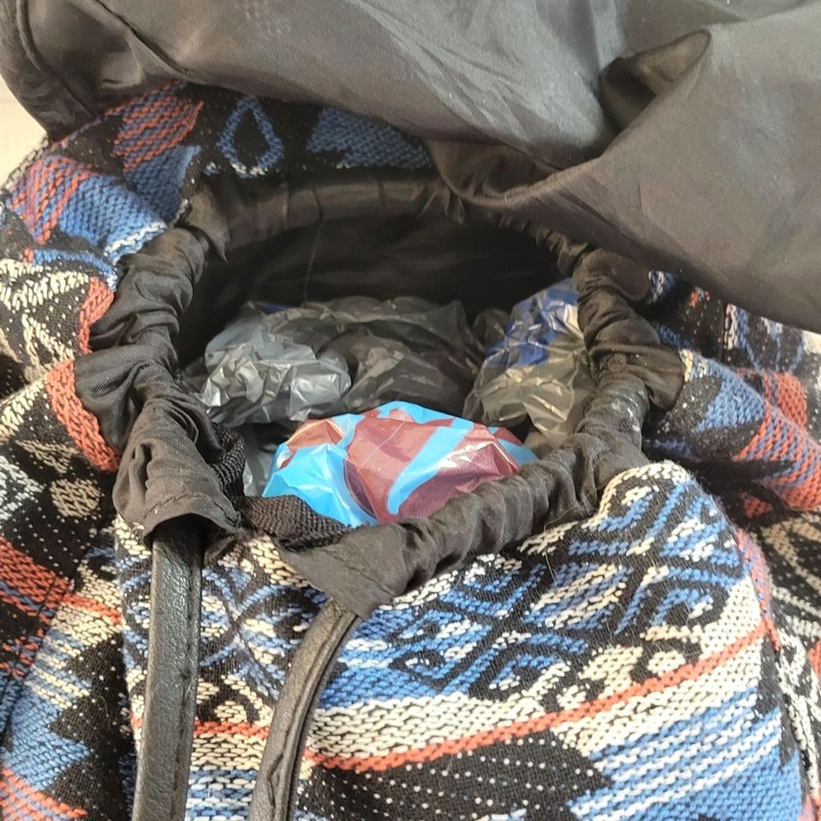 Colorful Aztec Patterned Canvas Backpack - image 8