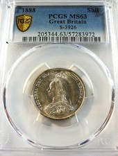 1888 Great Britain Silver Shilling  PCGS MS63