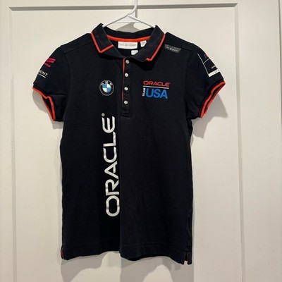 Sail Racing Oracle Team USA America's Cup Polo Shirt Mens Large Black BMW 17