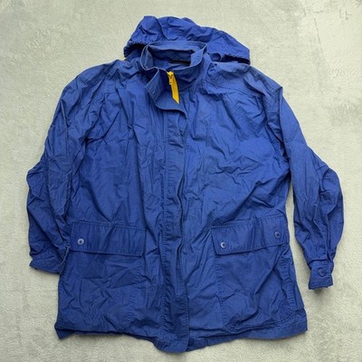 Marimekko Jacket Mens L Blue Hooded Full Zip Cargo Pocket Scandinavian Finland