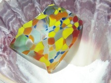 Sea Glass, Large Multi Color Yellow Orange Red Green Cobalt Blue Baby Blue Spots
