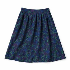 Talbots Vtg Floral Boho Skirt Cottagecore Granycore Blue Green Pockets 8 peacock