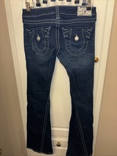 WOMENS TRUE RELIGION JOEY BOOT CUT JEANS FLARE BOTTOMS SIZE 27 GOOD CONDITION 