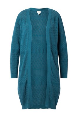 Ulla Popken Damen große Größen Long Strickjacke offene Form Ajour