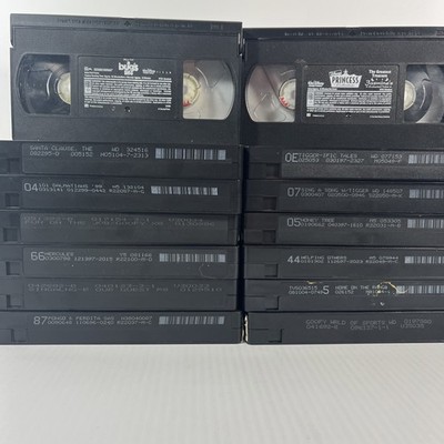 Vintage Disney Movies VHS Lot 14 Video Tapes No Case Pooh Cartoon Sing Along 101
