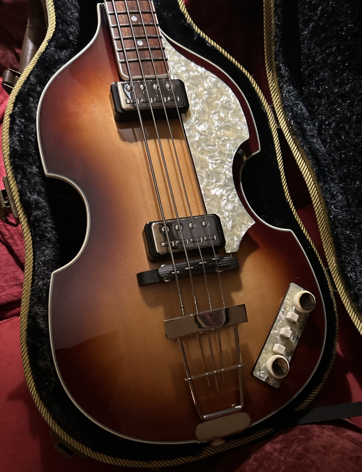 Hofner HCT-500/1-SB BEATLE BASS CUSTOM CONVERSION LaBella's Tea Cups & 250K Pots