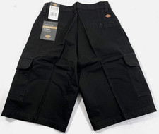 NEW SIZE 32 MENS DICKIES 13 INCH LOOSE FIT CARGO SHORTS 43214 RINSED BLACK