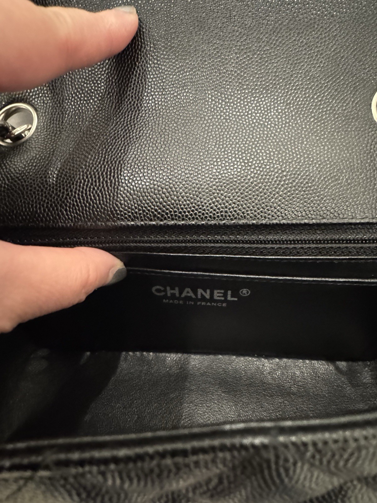 EUC Authentic Chanel Mini Rectangular Caviar Blac… - image 9