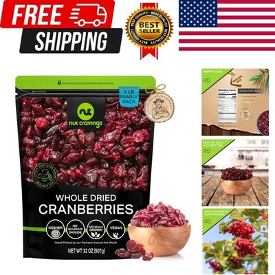 Dried Whole Cranberries, Lightly Sweetened, Unsulphured 32oz, 2 LB Sweet Heal...